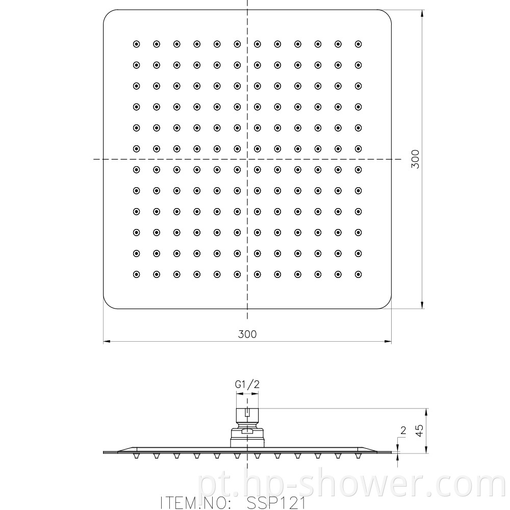 Shower Head Dimensions